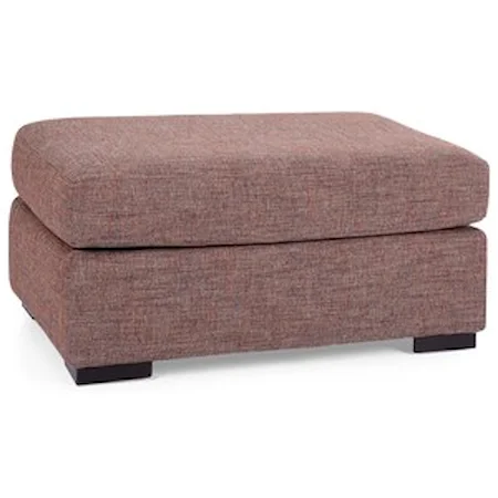 Contemporary Ottoman with Exposed Wood Feet